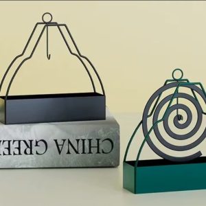 Nordic Style Anti-Scald Mosquito Coil Holder with Tray – Black
