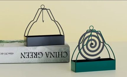 Nordic Style Anti-Scald Mosquito Coil Holder with Tray – Black