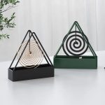 Anti-Scald Mosquito Coil Holder with Tray – Safe Mosquito Coil Stand (Black & Green)
