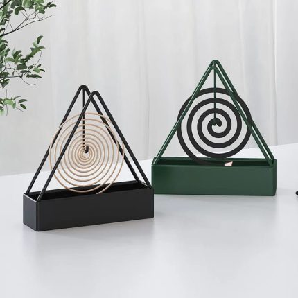 Anti-Scald Mosquito Coil Holder with Tray – Safe Mosquito Coil Stand (Black & Green)