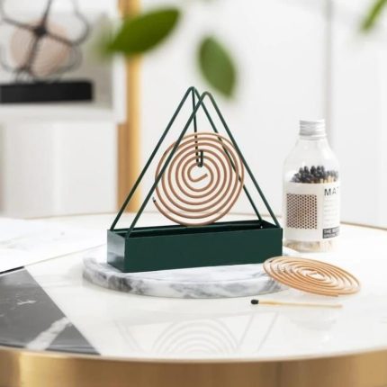 Anti-Scald Mosquito Coil Holder with Tray – Safe Mosquito Coil Stand (Black & Green)