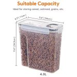 4pc Food Storage Containers 4L Airtight Set with Labels & Pen – Kitchen Storage