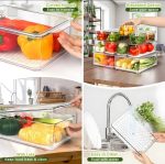 14pcs Stackable Fridge Storage Organizers – Transparent Acrylic Kitchen Storage Set