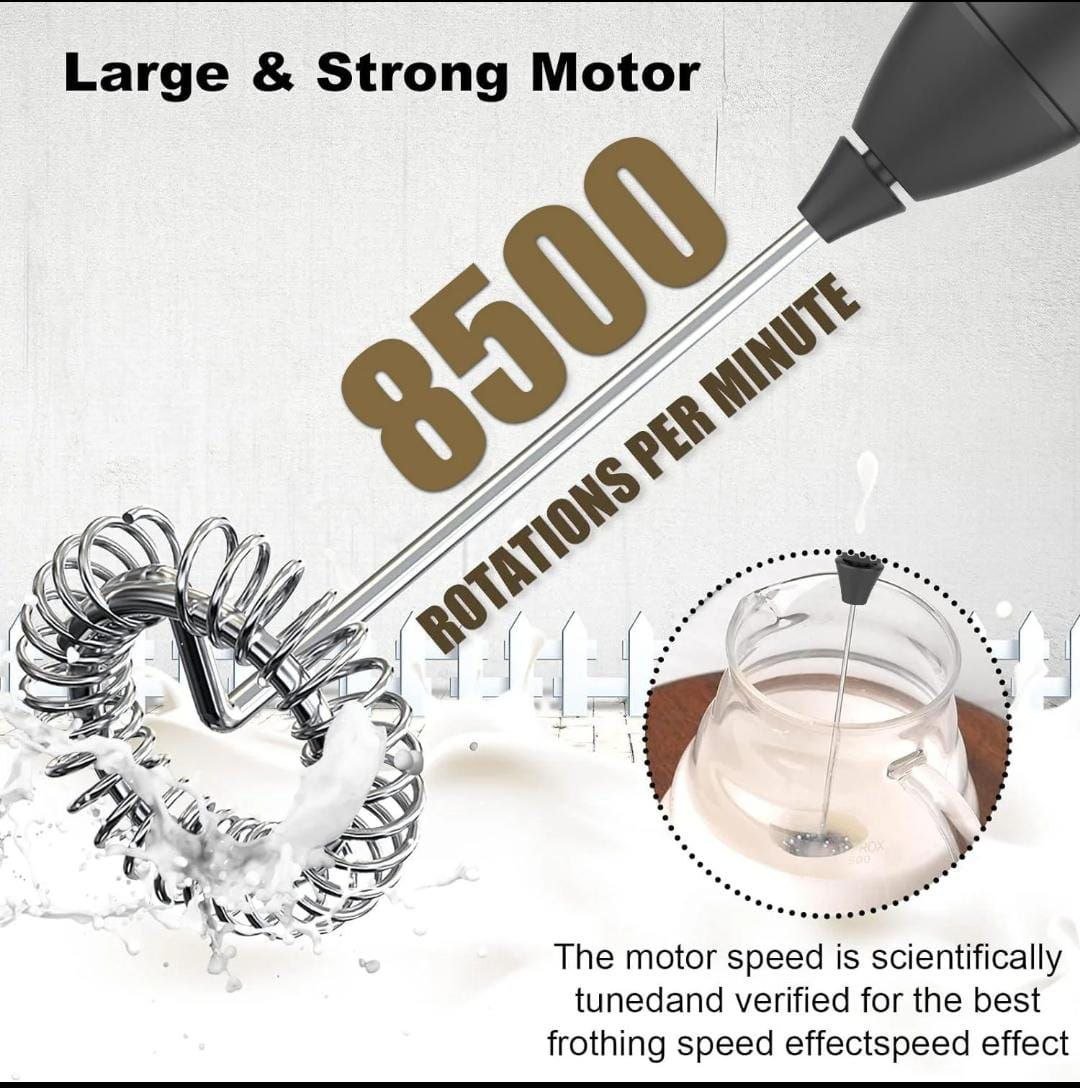 Milk Frother Handheld Coffee Blender & Egg Beater – Cordless Stainless Steel Mini Mixer - Image 5
