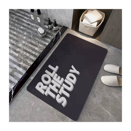 Absorbent Bathroom Mat Rug 50x80cm Rubber Bottom Floral Floor Mat for Bathroom & Kitchen