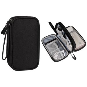 Travel Cable Organiser Pouch Waterproof Double Layer Electronic Accessories Storage Bag