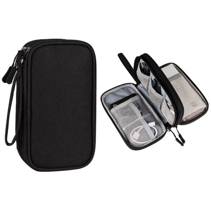 Travel Cable Organiser Pouch Waterproof Double Layer Electronic Accessories Storage Bag