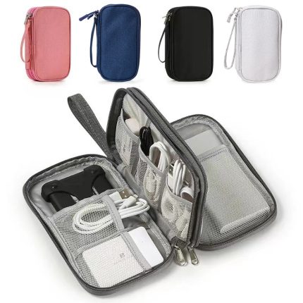 Travel Cable Organiser Pouch Waterproof Double Layer Electronic Accessories Storage Bag