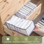 7 Grid Mesh Wardrobe Clothes Organiser – Foldable Drawer Clothes Compartment Storage Box