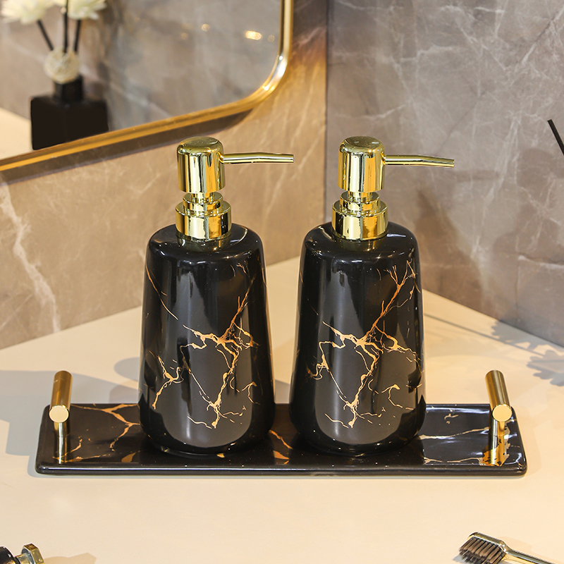 Ceramic Liquid Dispenser for Bathroom & Shower Room – Reusable Durable Soap Bottle