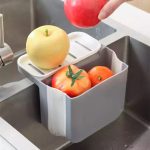 Kitchen Retractable Drainage Basket With Suction Cup Foldable Hanging Sink Garbage Bin