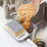 Kitchen Retractable Drainage Basket With Suction Cup Foldable Hanging Sink Garbage Bin