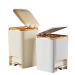 Foot Pedal Dustbin/Trash Can – Hard Plastic Luxury Step Bin for Bathroom, Kitchen & Home Use