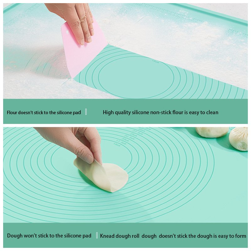 Non-stick Silicone Kneading Mat 40x50cm – Food Grade Non-Slip Baking & Dough Rolling Mat With Measurement Guide