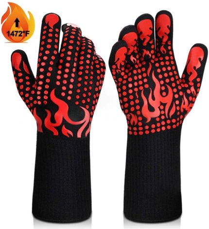 Barbeque Fireproof Gloves A Pair – Heat Resistant BBQ Grill Gloves for Cooking & Baking