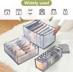 7 Grid Mesh Wardrobe Clothes Organiser – Foldable Drawer Clothes Compartment Storage Box