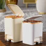 Foot Pedal Dustbin/Trash Can – Hard Plastic Luxury Step Bin for Bathroom, Kitchen & Home Use