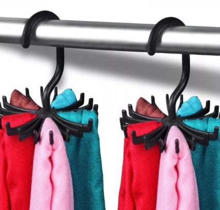 Rotating Plastic Hanger for Scarf and Ties – 360° Twirl Closet Organizer Rack