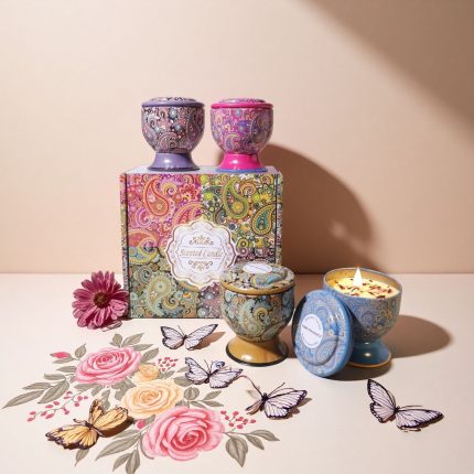 Tin Plate Scented Candles – Vintage Europe Style Handmade Aromatherapy Candle Gift Box Set