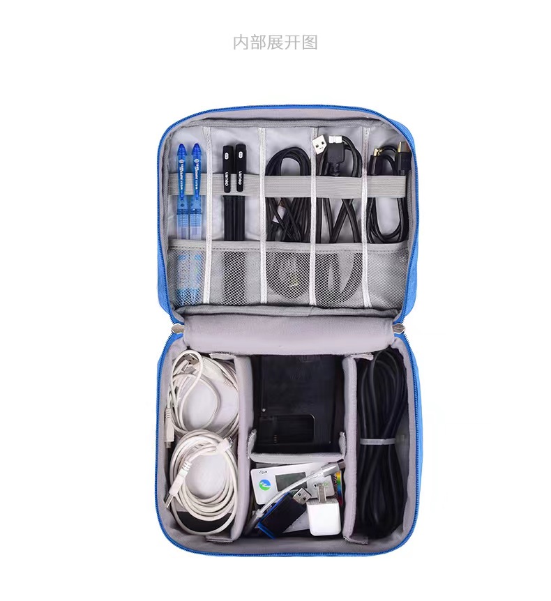 Travel Accessories Cable Charger Storage Bag – Waterproof Double Layer EVA Organizer Pouch