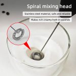 Electric Milk Frother Handheld Coffee Blender & Egg Beater – Cordless Stainless Steel Mini Mixer