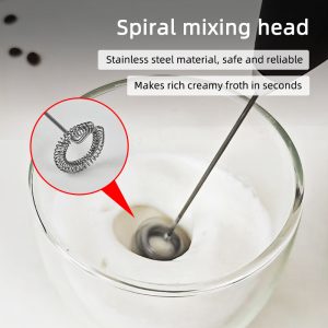 Electric Milk Frother Handheld Coffee Blender & Egg Beater – Cordless Stainless Steel Mini Mixer