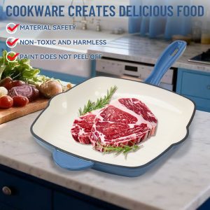 Cast Iron Cookware Set – Multi-Color Enamel Dutch Oven Casserole & Skillet Bakeware Collection