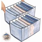 7 Grid Mesh Wardrobe Clothes Organiser – Foldable Drawer Clothes Compartment Storage Box