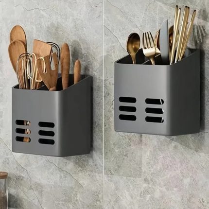 Punch-Free Simple Storage Box Wall Organizer for Bathroom & Makeup Storage