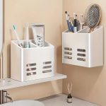 Punch-Free Simple Storage Box Wall Organizer for Bathroom & Makeup Storage
