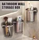 Wall Mount Toothbrush Holder & Bathroom Organizer – Self Adhesive Bathroom Storage Shelf