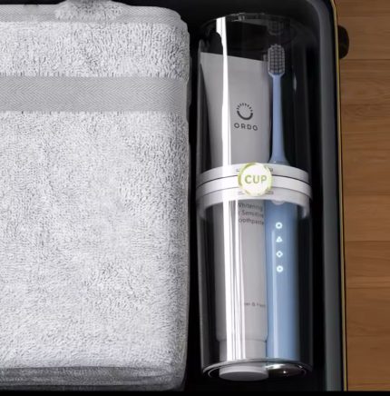 High Quality Bigger Portable Travel Toothbrush Holder Double Cup Design Clear ABS