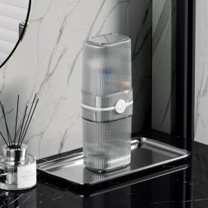 Portable Travel Toothbrush Storage Box – 2-in-1 Toothbrush Holder & Mouthwash Cup for Travel