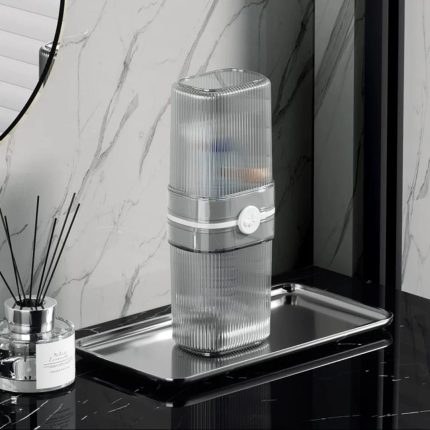 Portable Travel Toothbrush Storage Box – 2-in-1 Toothbrush Holder & Mouthwash Cup for Travel