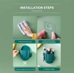 Multipurpose Self-Adhesive Cactus Storage Rack Kitchen Bathroom Toothbrush Holder Wall Mounted Organizer – White & Pink