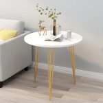 High-End Luxurious and Simple Side Table 50x50 – Modern Sofa & Balcony Tea Table in White and Black