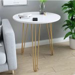 High-End Luxurious and Simple Side Table 50x50 – Modern Sofa & Balcony Tea Table in White and Black
