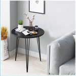 High-End Luxurious and Simple Side Table 50x50 – Modern Sofa & Balcony Tea Table in White and Black