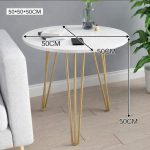 High-End Luxurious and Simple Side Table 50x50 – Modern Sofa & Balcony Tea Table in White and Black