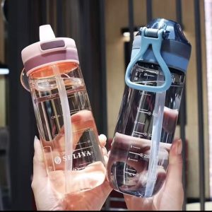 500ML Student School Portable Water Bottle with Straw