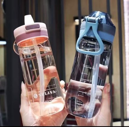 500ML Student School Portable Water Bottle with Straw