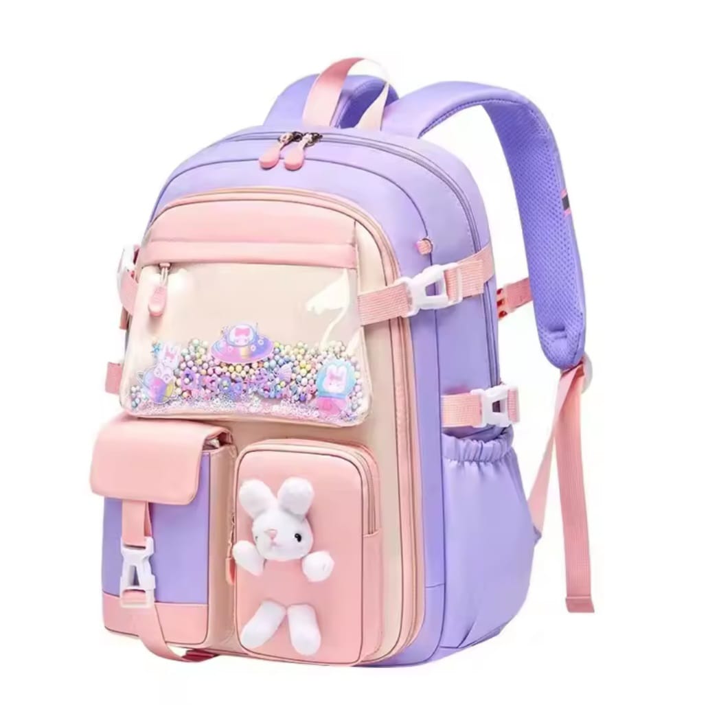 Stylish Girls School Bag Lightweight Kids Backpack 45x32x17cm – Pink & Purple Stylish Girls School Bag Lightweight Kids Backpack 45x32x17cm – Pink & Purple