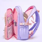 Stylish Girls School Bag Lightweight Kids Backpack 45x32x17cm – Pink & Purple