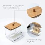 Cotton Swab Dispenser & Transparent Acrylic Make-Up Storage Organizer with Dust-Proof Lid