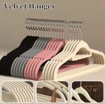 10 pcs Velvet Non-Slip Hangers with Tie Bar – Heavy Duty Flocked Clothes Hangers