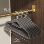 10 pcs Velvet Non-Slip Hangers with Tie Bar – Heavy Duty Flocked Clothes Hangers
