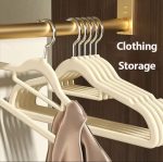 10 pcs Velvet Non-Slip Hangers with Tie Bar – Heavy Duty Flocked Clothes Hangers