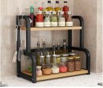 Stainless Steel Kitchen Storage Rack 50×18×42cm – Multi-layer Countertop Seasoning Shelf Space Saver