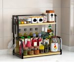Stainless Steel Kitchen Storage Rack 50×18×42cm – Multi-layer Countertop Seasoning Shelf Space Saver