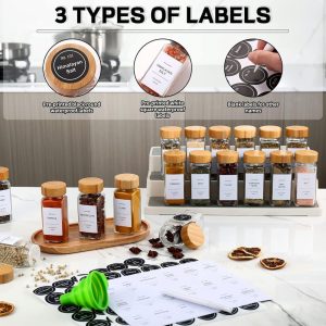 29pcs Glass Storage Spice Jars with Bamboo Lid – Airtight Kitchen Seasoning Organizer Set 120ML